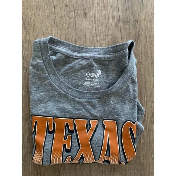 Texas Longhorns Women’s T-Shirt Gray Size Large – Burnt Orange Lettering - Picture 1 of 5